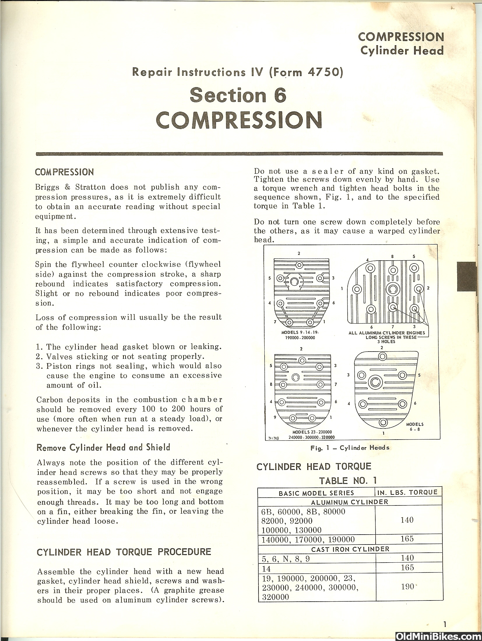 Head Bolt Tightening Sequence 1215