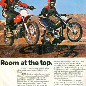 Honda MR-50 and XR-75 K1 Ad 1974