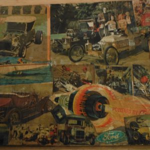 Robert C's collage he made in 1969 from Hot Rod mag photos