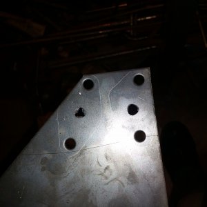 Holes pilot drilled for new manifold plates.