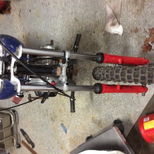 Front view of new forks