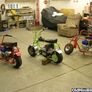 3 mini bikes, the one on the right is for sale