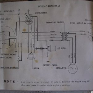 CEV wiring diagram typical for benelli/fantic etc.. style minibikes