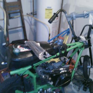 black frame + the green guy mini bike
