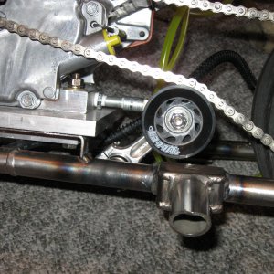 minidragbike build 2012     idler installed on frame brace