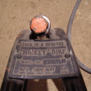 Mickey Thompson minibike serial tag