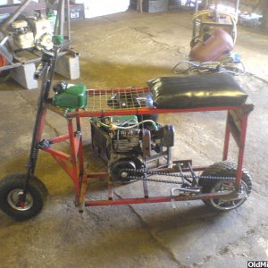 Side view of the minibike