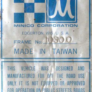 original scanned aluminum serial number tag