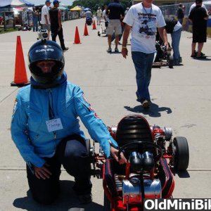 Dottie with her 1961 Simplex kart at New Castle