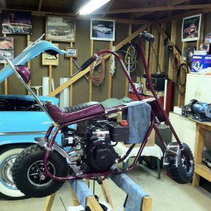 Sissy Bar And Engine Installed Thottle Hooked Up