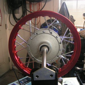 Taking apart the wheel to polish the hub.